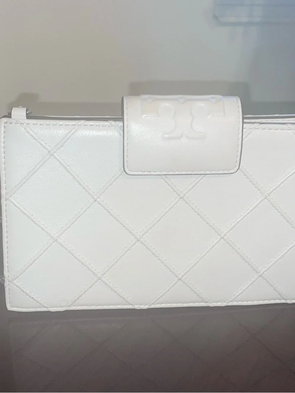 Tory Burch White Quilted Chain-Flap Crossbody